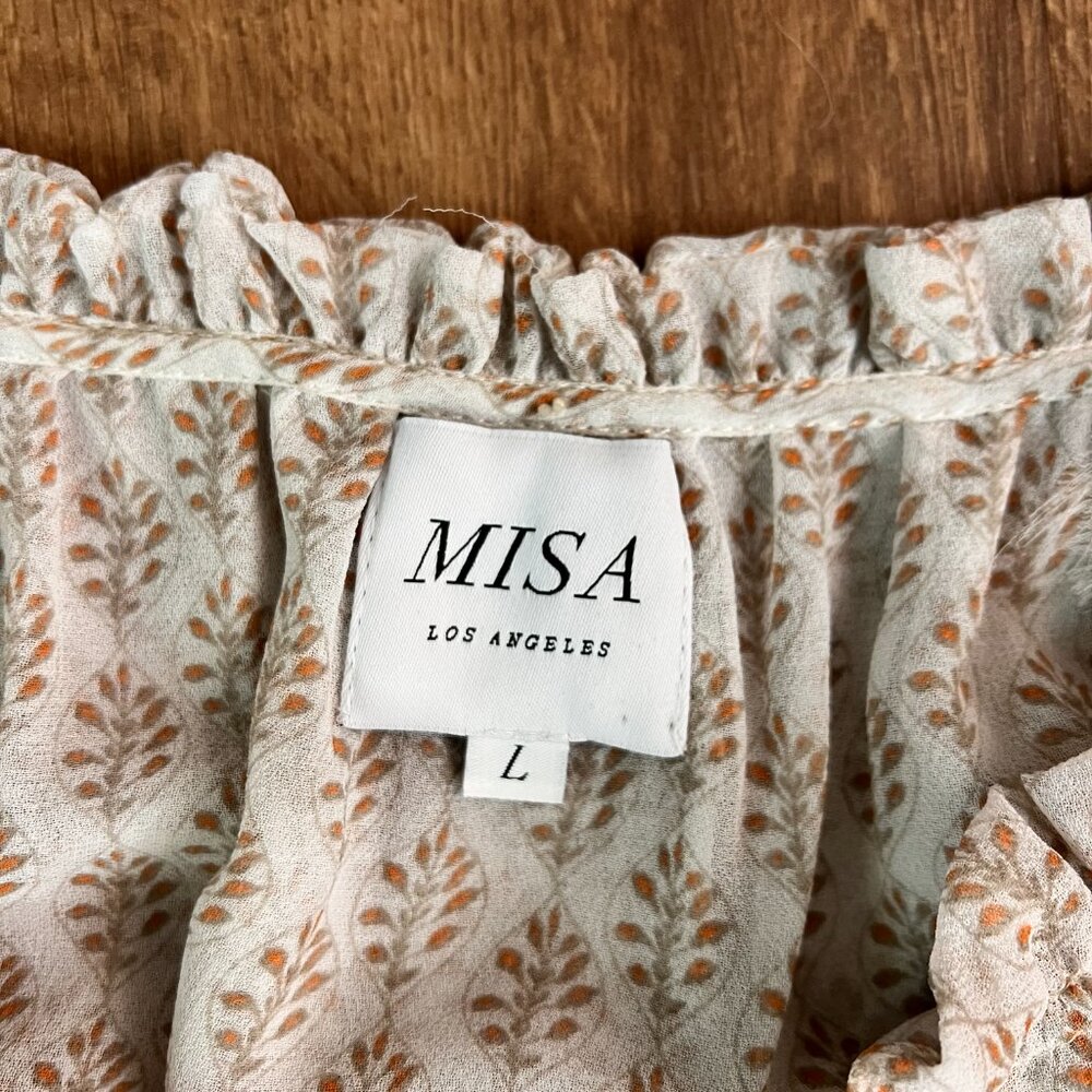 Misa Los Angeles Dionica Dress Paisley Tiered Summer Lace Sz L - Picture 7 of 15